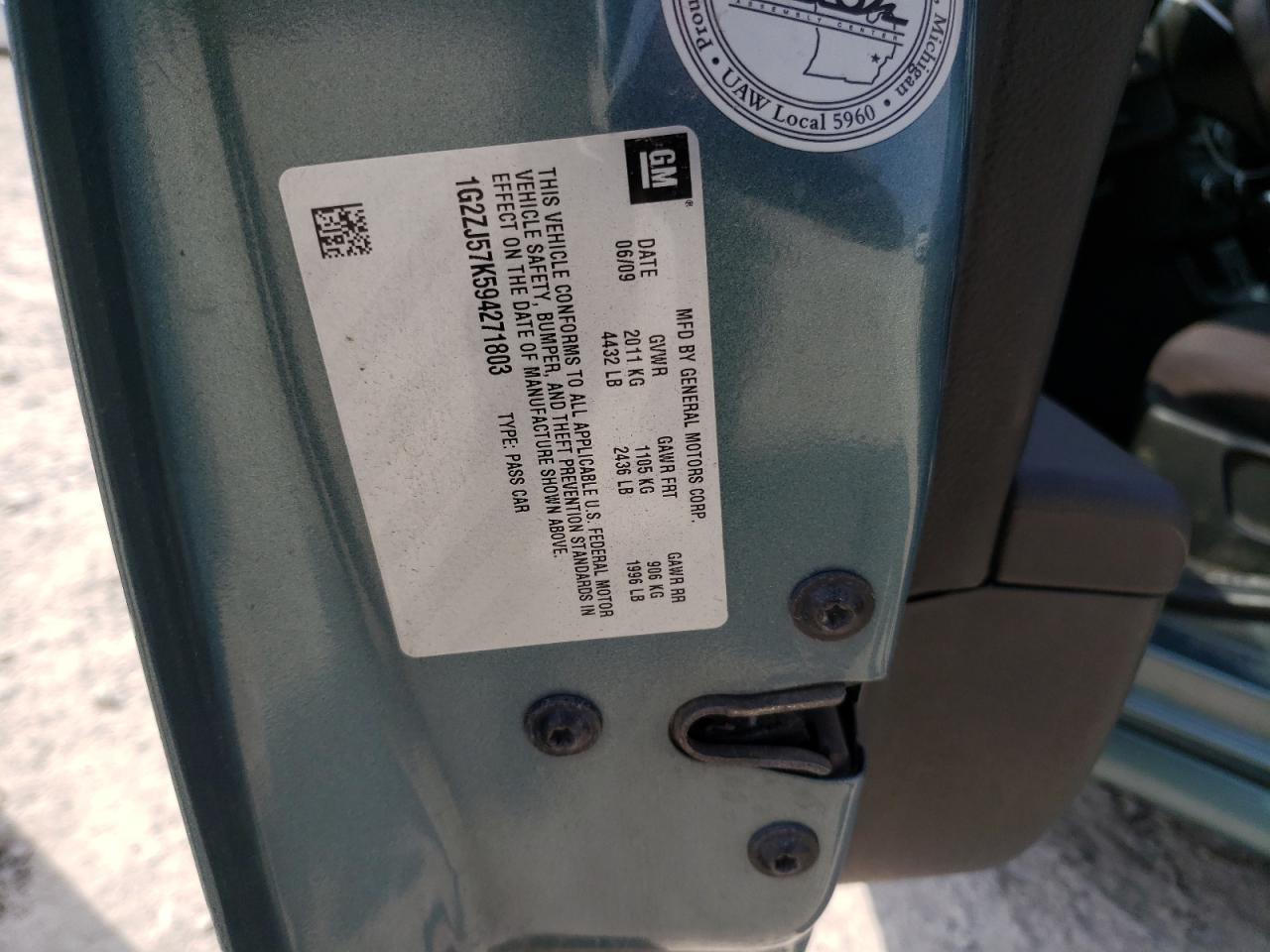 1G2ZJ57K594271803 2009 Pontiac G6