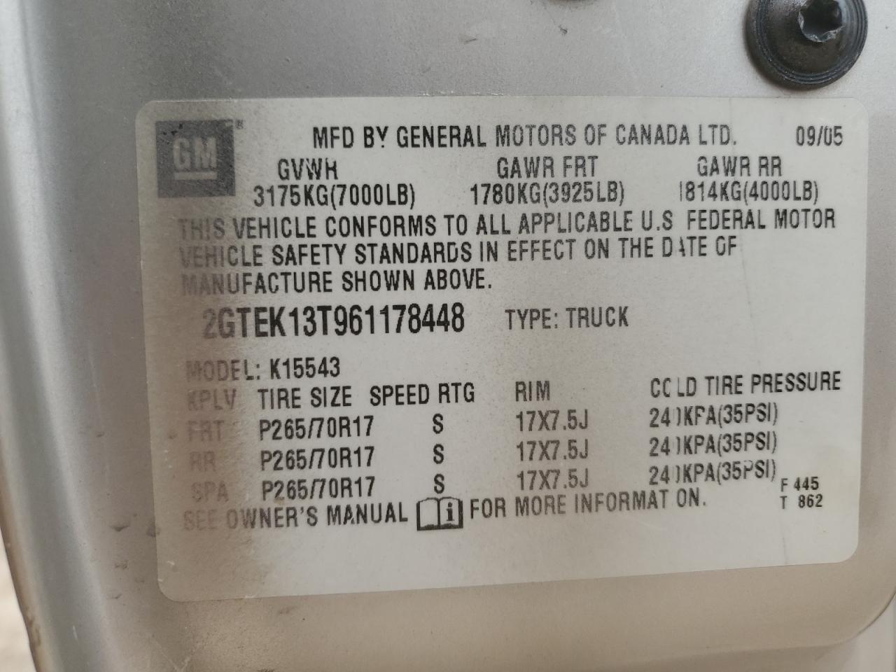 2GTEK13T961178448 2006 GMC New Sierra K1500