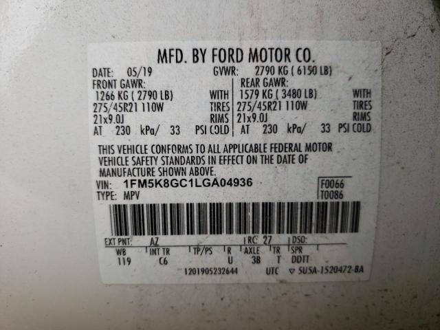 2020 Ford Explorer St VIN: 1FM5K8GC1LGA04936 Lot: 49698494