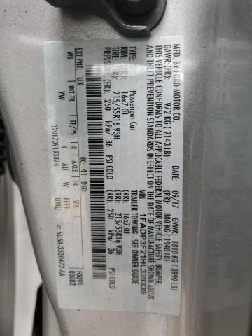 1FADP3F21HL339339 2017 FORD FOCUS - Image 12