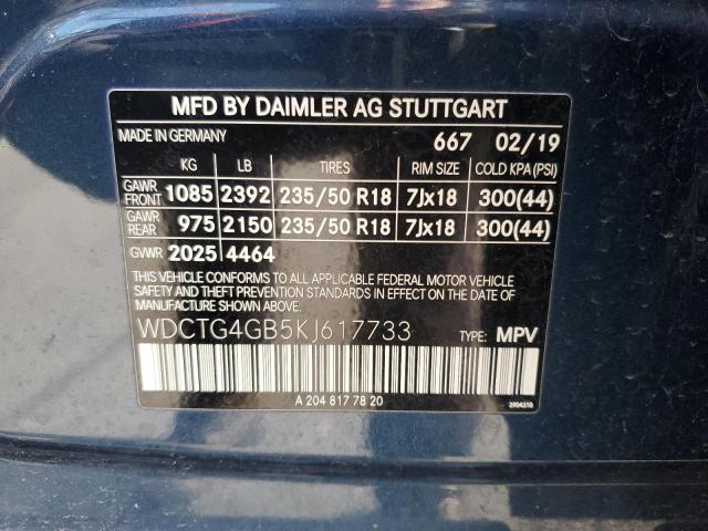 VIN WDCTG4GB5KJ617733 2019 MERCEDES-BENZ GLA-CLASS no.13