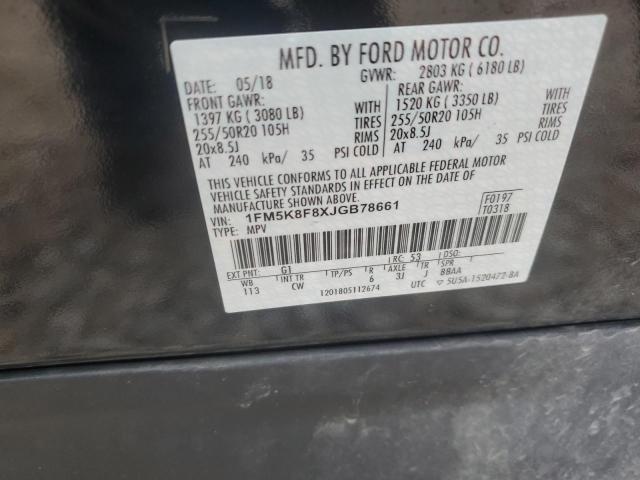 2018 FORD EXPLORER L - 1FM5K8F8XJGB78661