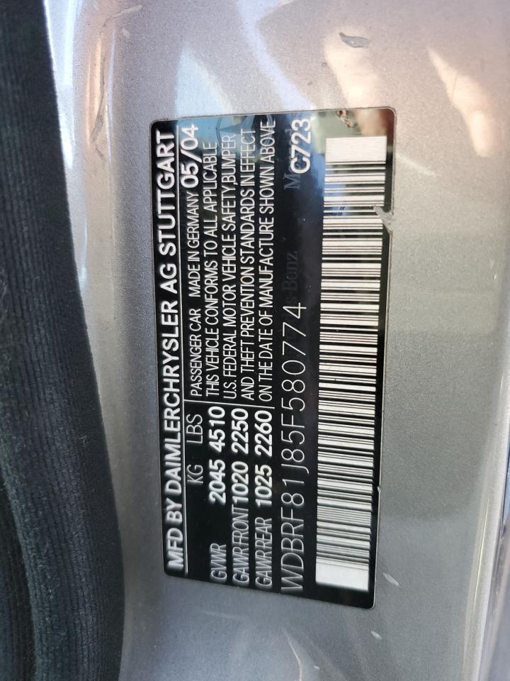 WDBRF81J85F580774 2005 Mercedes-Benz C 240 4Matic