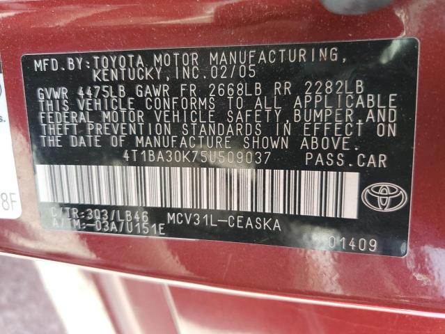 2005 Toyota Camry Se VIN: 4T1BA30K75U509037 Lot: 51944984