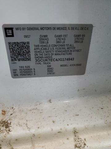 2018 Chevrolet Silverado K1500 High Country VIN: 3GCUKTEC4JG174943 Lot: 50107254