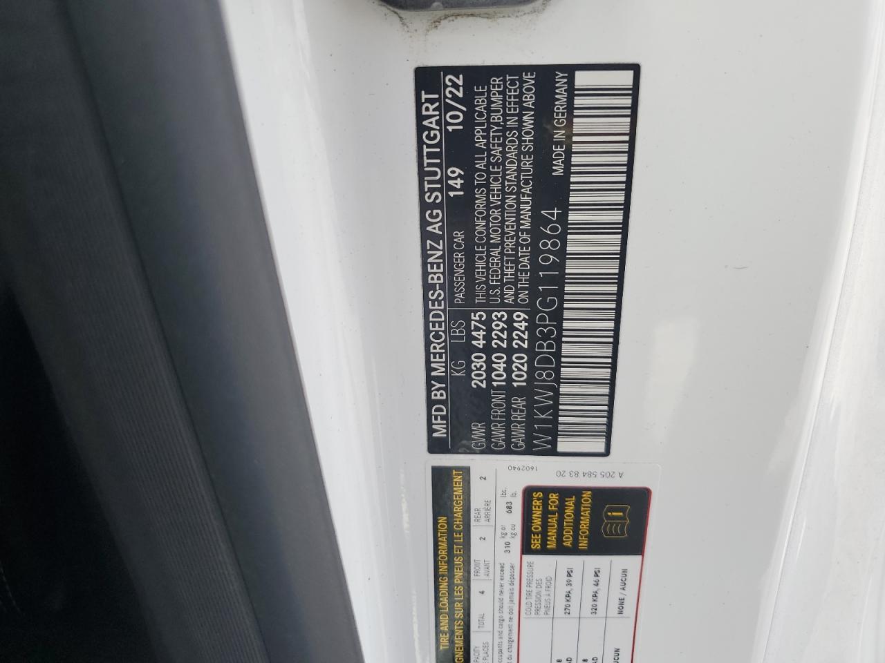 W1KWJ8DB3PG119864 2023 Mercedes-Benz C 300