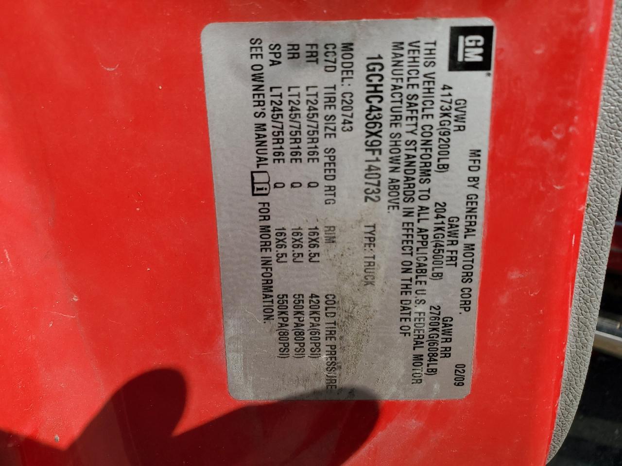 1GCHC436X9F140732 2009 Chevrolet Silverado C2500 Heavy Duty