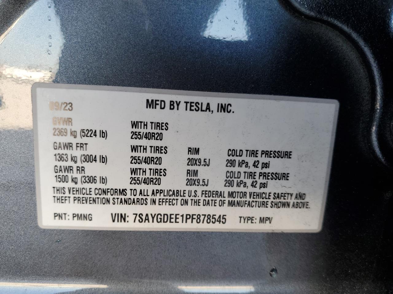 7SAYGDEE1PF878545 2023 Tesla Model Y