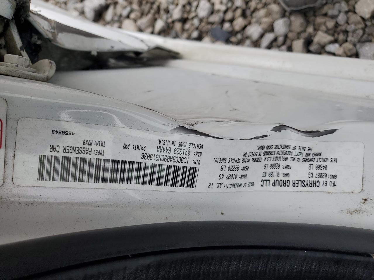 1C3CCBAB9CN319036 2012 Chrysler 200 Lx