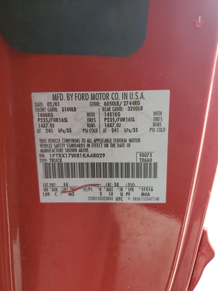 1FTRX17W81KA48029 2001 Ford F150