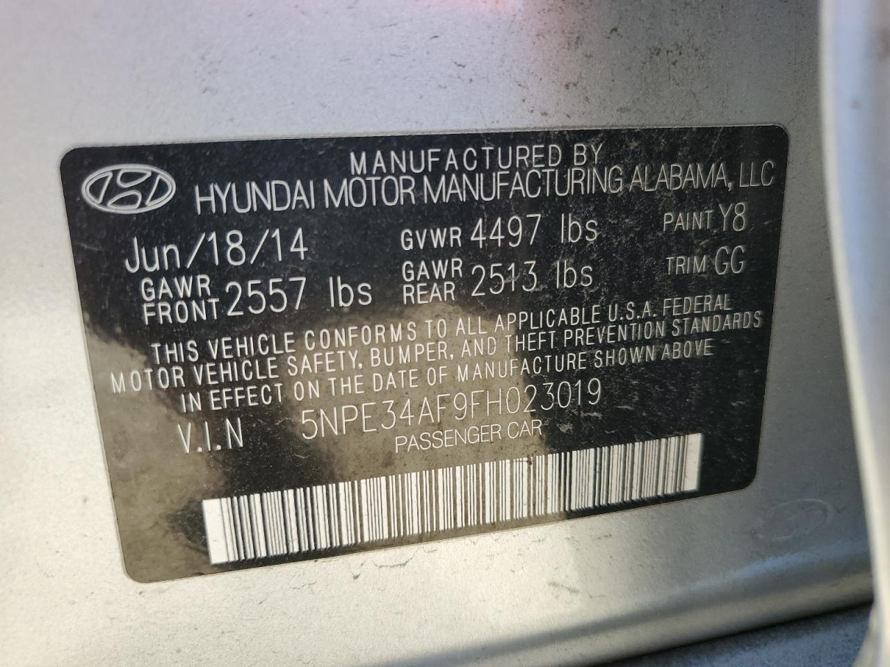 5NPE34AF9FH023019 2015 Hyundai Sonata Sport