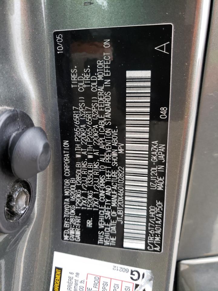 JTJBT20X460102822 2006 Lexus Gx 470