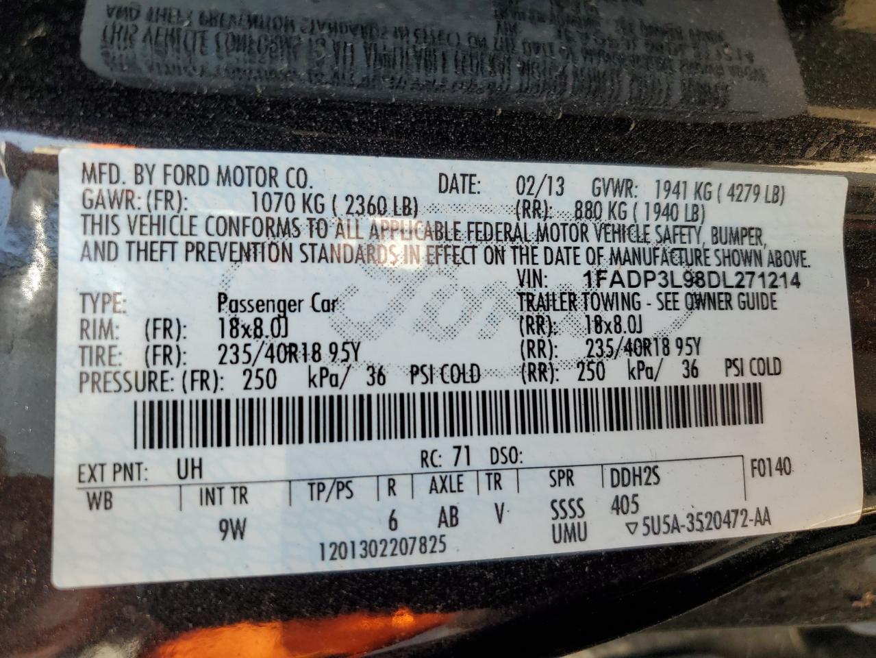 1FADP3L98DL271214 2013 Ford Focus St