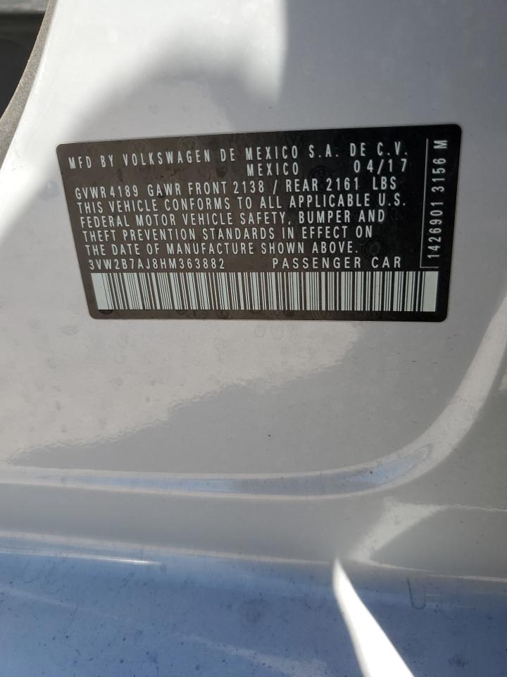 3VW2B7AJ8HM363882 2017 Volkswagen Jetta S