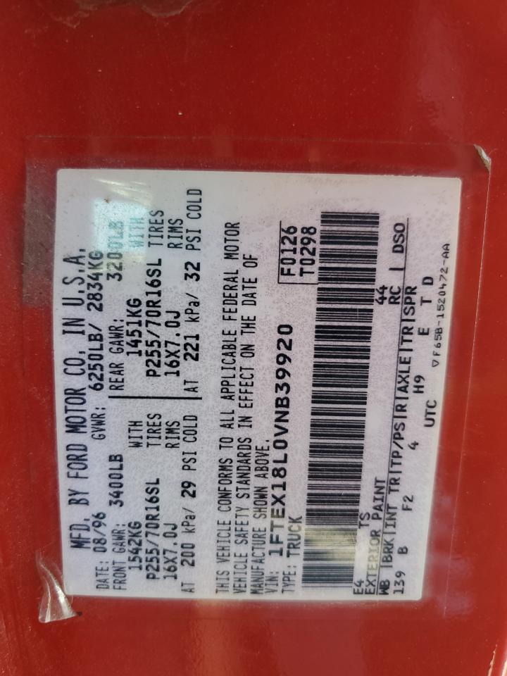 1FTEX18L0VNB39920 1997 Ford F150