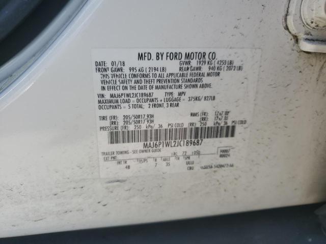 2018 Ford Ecosport Titanium VIN: MAJ6P1WL2JC189687 Lot: 49037004