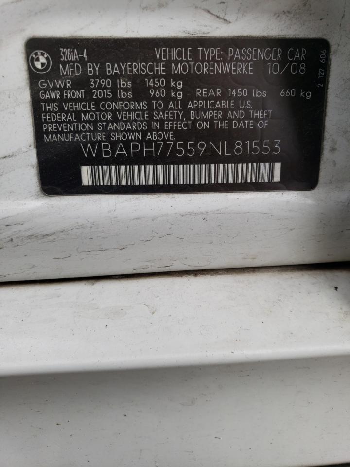 WBAPH77559NL81553 2009 BMW 328 I
