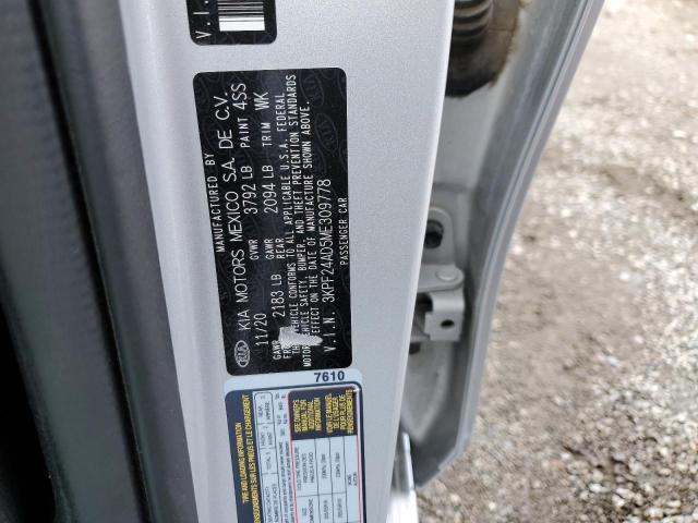 2021 Kia Forte Fe VIN: 3KPF24AD5ME309778 Lot: 49832834