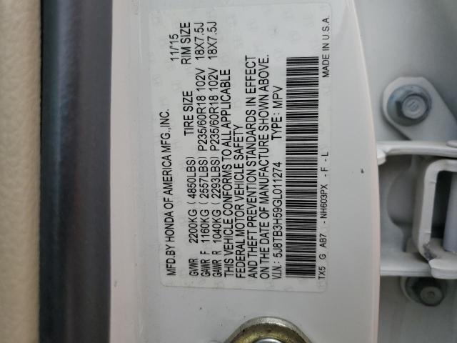 2016 ACURA RDX TECHNO - 5J8TB3H59GL011274