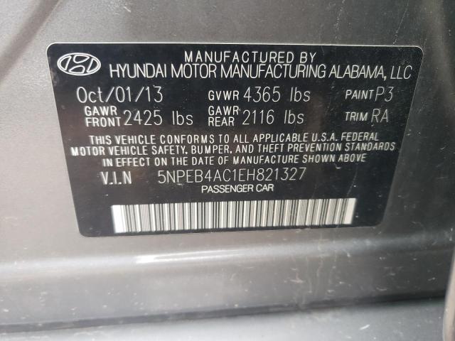 2014 Hyundai Sonata Gls VIN: 5NPEB4AC1EH821327 Lot: 51495374