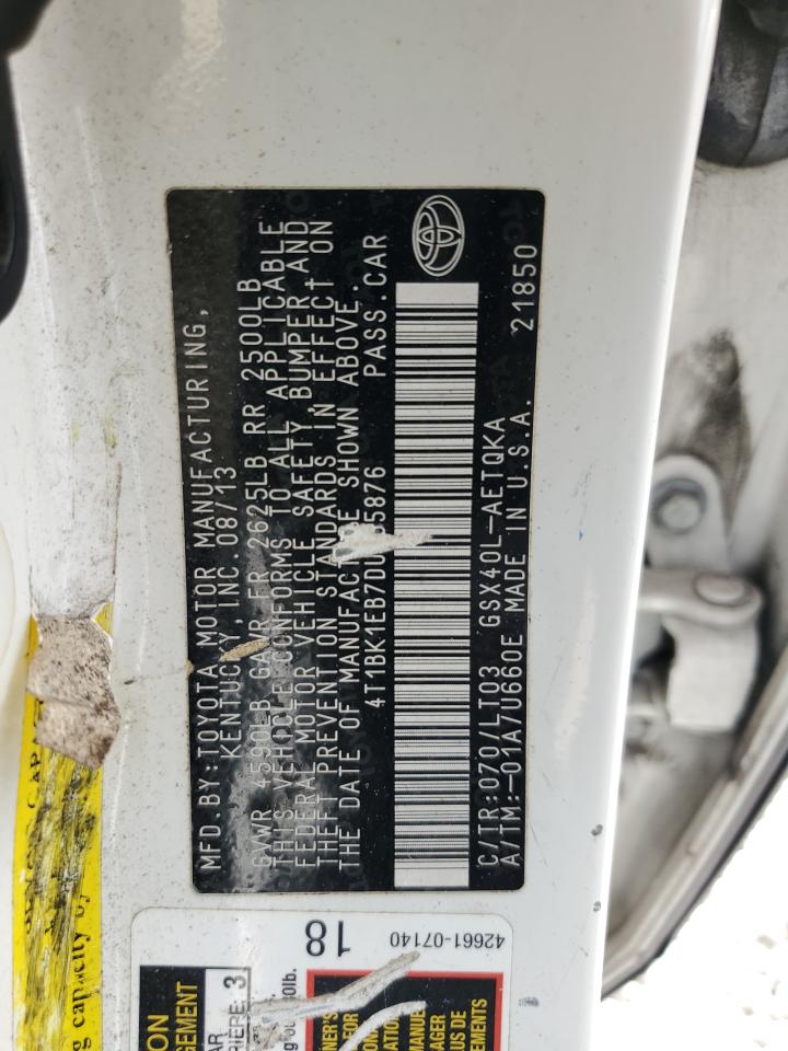 4T1BK1EB7DU065876 2013 Toyota Avalon Base