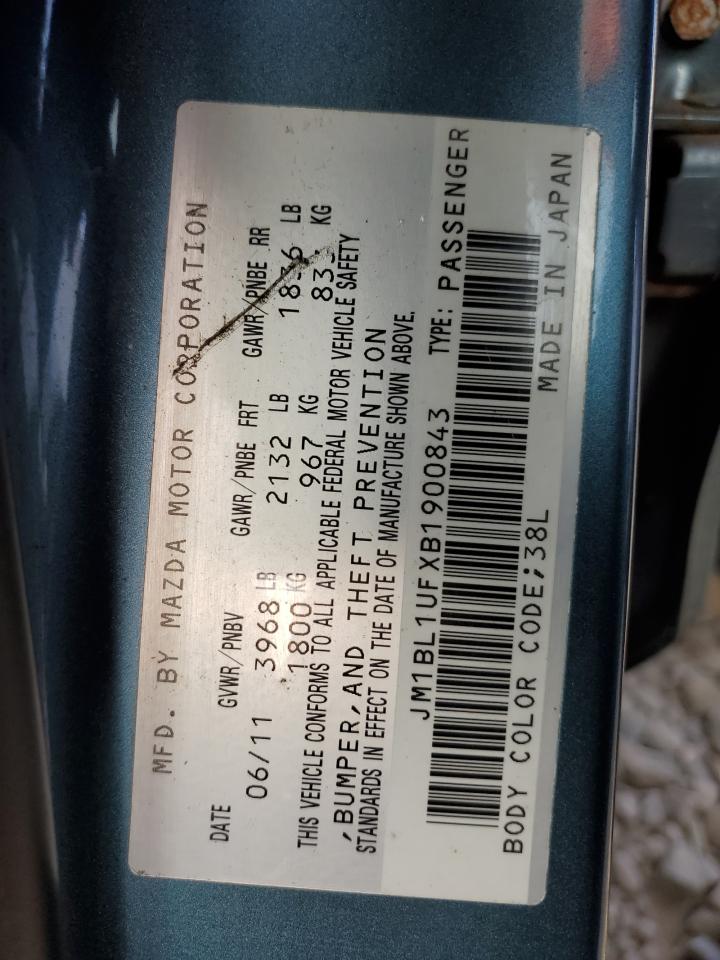 JM1BL1UFXB1900843 2011 Mazda 3 I