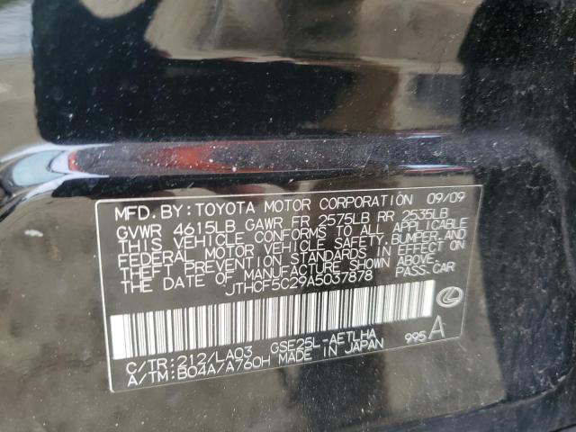 2010 Lexus Is 250 VIN: JTHCF5C29A5037878 Lot: 50415384