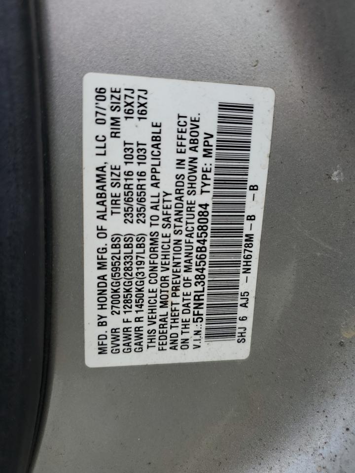 5FNRL38456B458084 2006 Honda Odyssey Ex