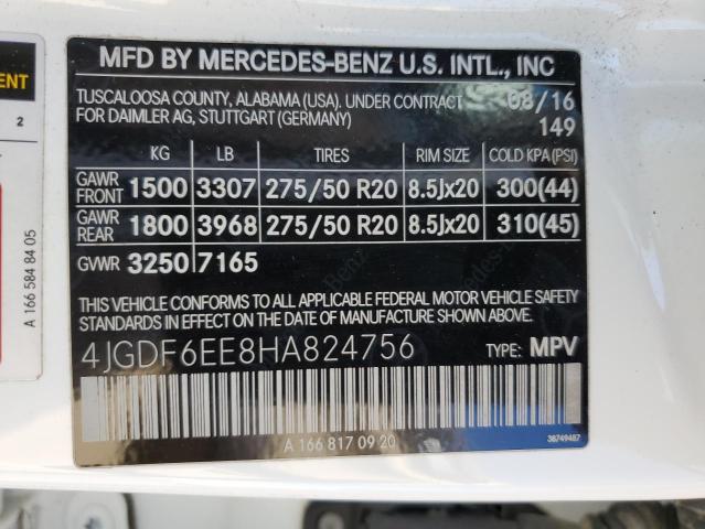 2017 Mercedes-Benz Gls 450 4Matic VIN: 4JGDF6EE8HA824756 Lot: 50384694