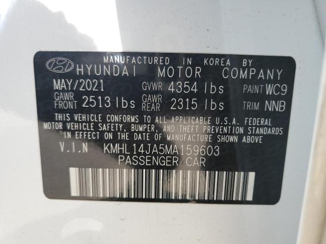 2021 Hyundai Sonata Sel VIN: KMHL14JA5MA159603 Lot: 51061204