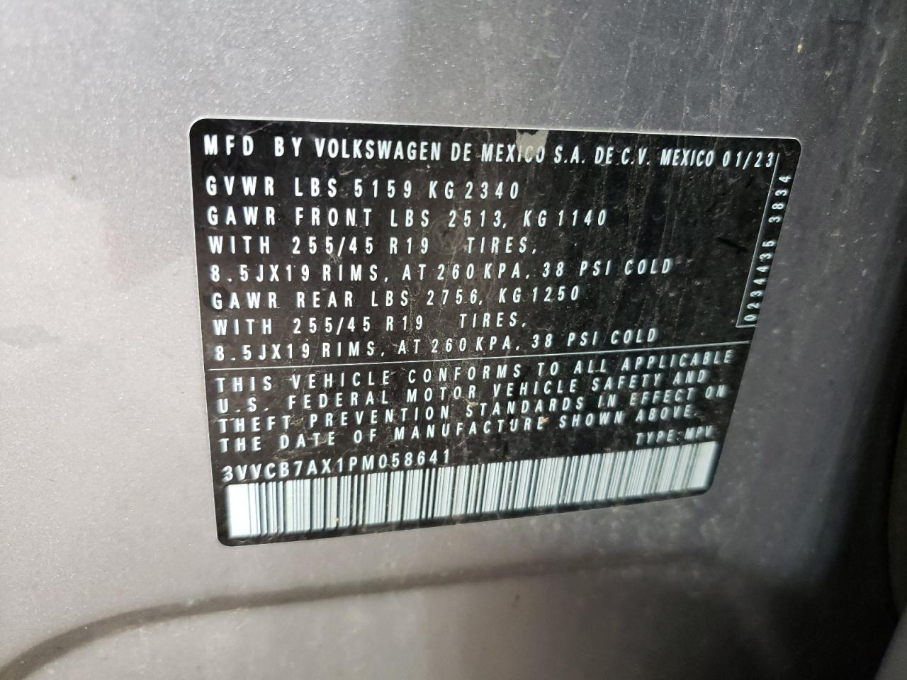3VVCB7AX1PM058641 2023 Volkswagen Tiguan Se R-Line Black