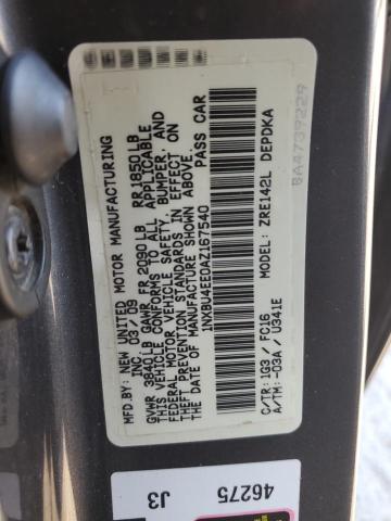 2010 Toyota Corolla Base VIN: 1NXBU4EE0AZ167540 Lot: 49752294