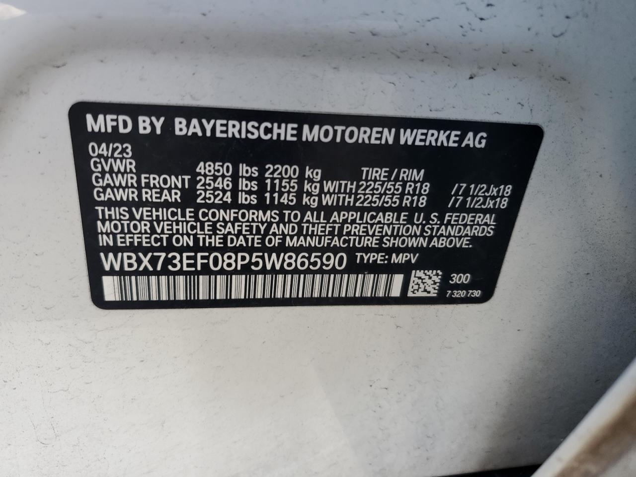 WBX73EF08P5W86590 2023 BMW X1 xDrive28I