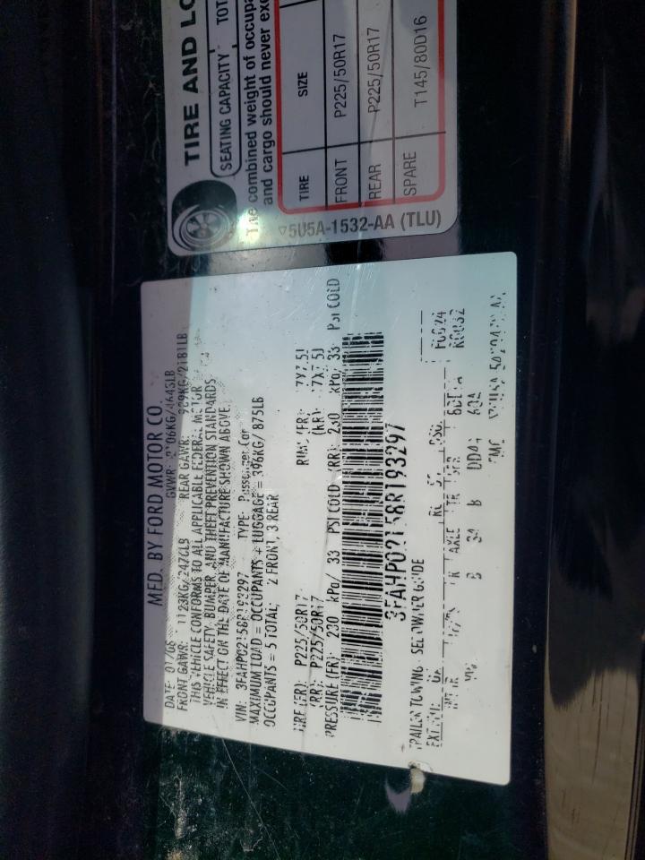 3FAHP02158R193297 2008 Ford Fusion Sel