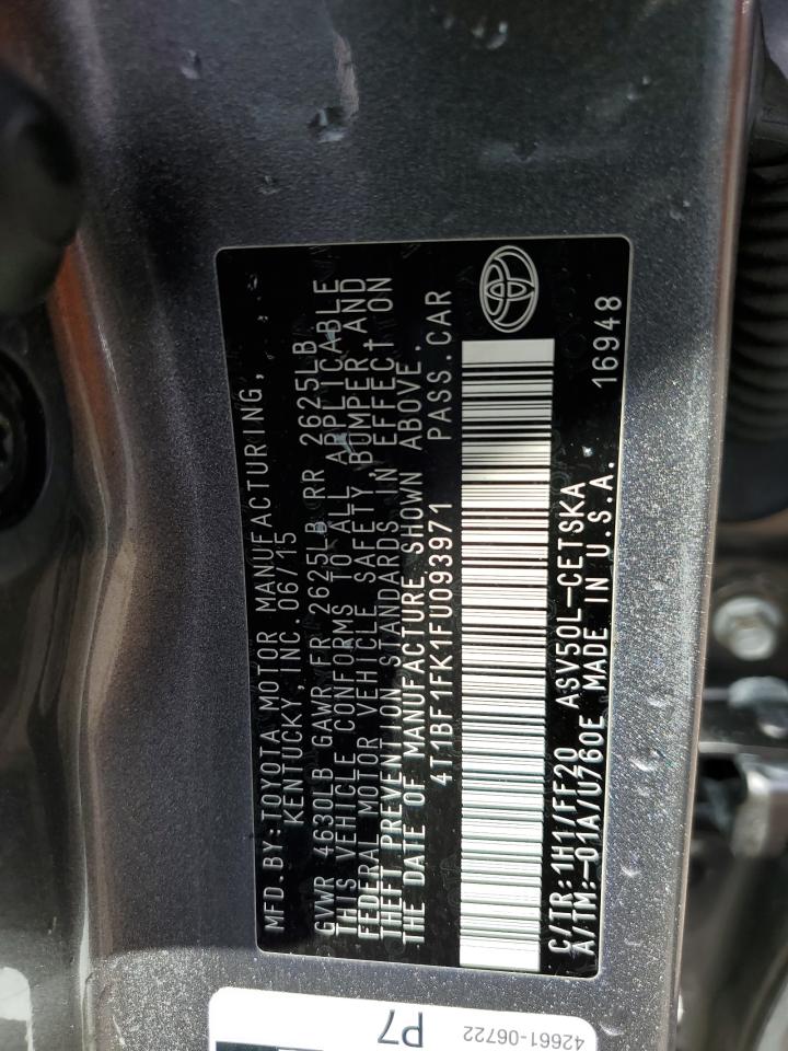 4T1BF1FK1FU093971 2015 Toyota Camry Le