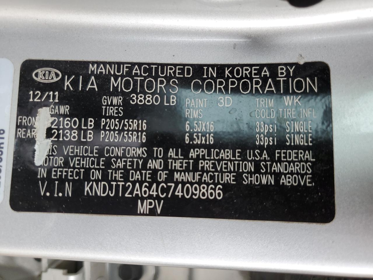 KNDJT2A64C7409866 2012 Kia Soul +