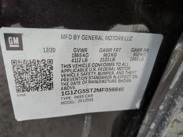 2021 Chevrolet Malibu Rs VIN: 1G1ZG5ST2MF059845 Lot: 52423684