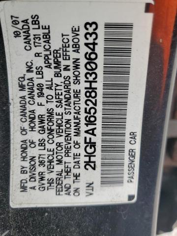 2008 Honda Civic Lx VIN: 2HGFA16528H306433 Lot: 51928044