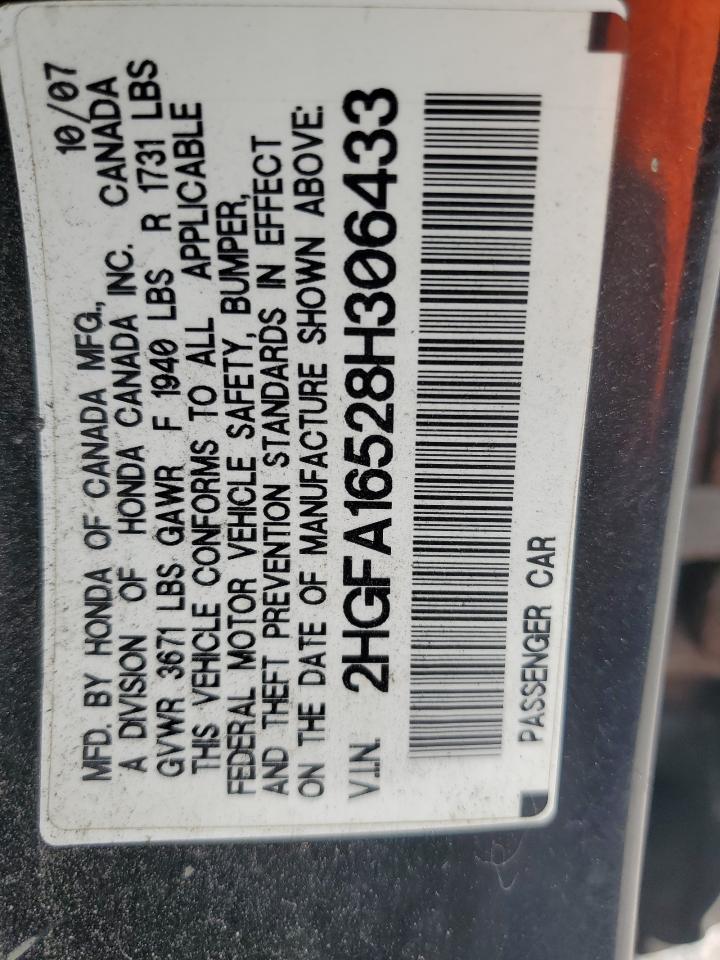 2HGFA16528H306433 2008 Honda Civic Lx