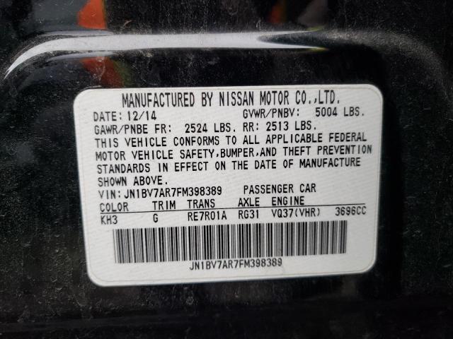 2015 Infiniti Q50 Base VIN: JN1BV7AR7FM398389 Lot: 50543064