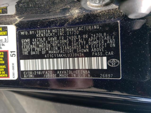 2020 TOYOTA CAMRY LE - 4T1C11AK4LU339434
