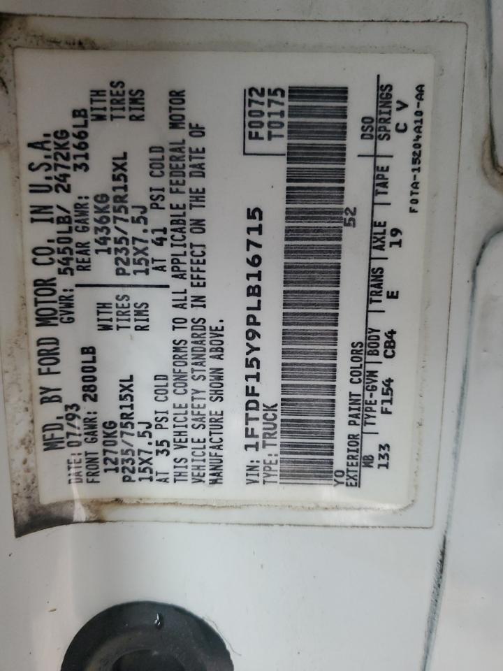 1FTDF15Y9PLB16715 1993 Ford F150