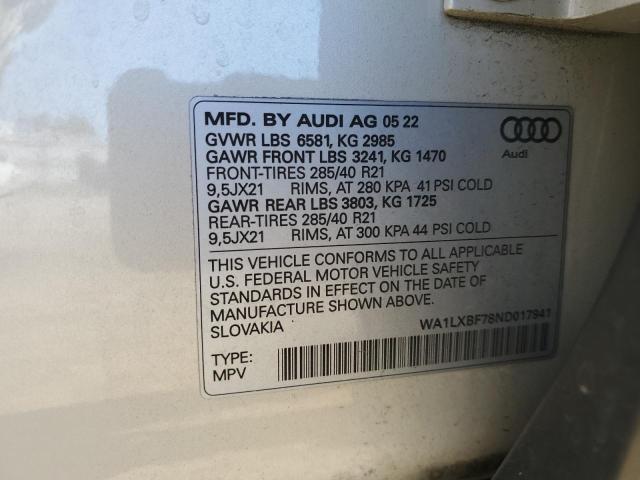 VIN WA1LXBF78ND017941 2022 Audi Q7, Premium Plus no.13