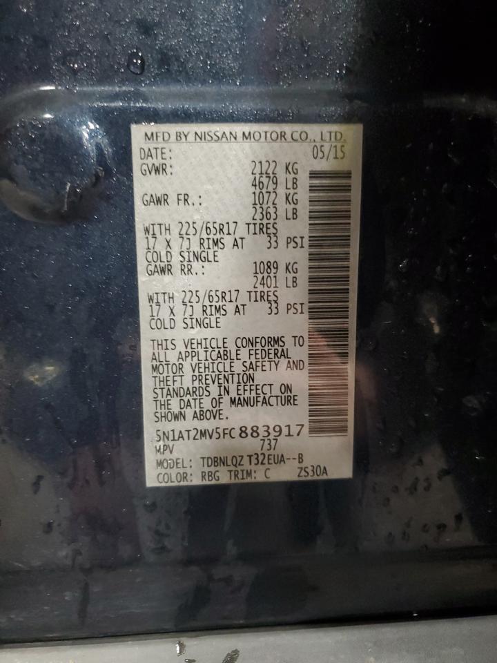 5N1AT2MV5FC883917 2015 Nissan Rogue S