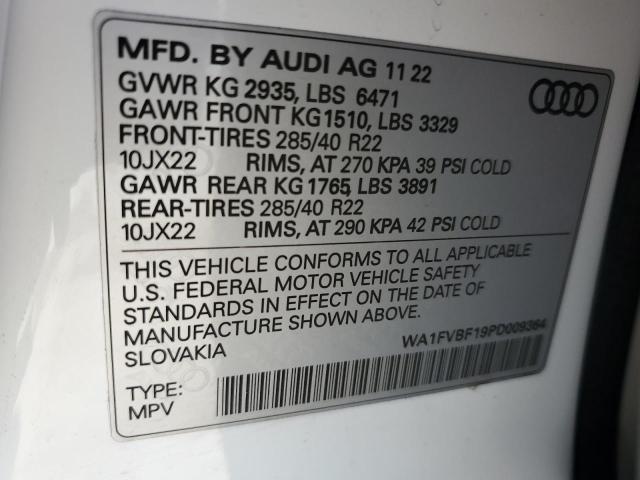 WA1FVBF19PD009364 Audi Q8 PRESTIG 13