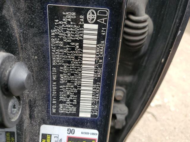 2014 Toyota Corolla L VIN: 2T1BURHE8EC177877 Lot: 50059384