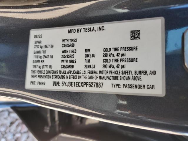 2023 Tesla Model 3 VIN: 5YJ3E1ECXPF627887 Lot: 51310814