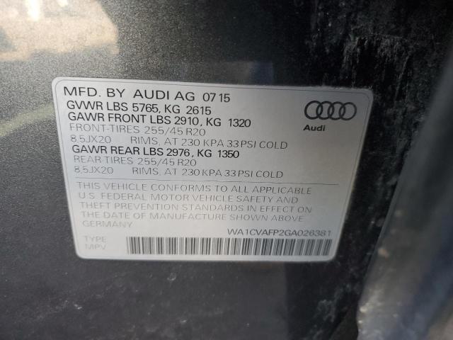 2016 AUDI Q5 TDI PRE - WA1CVAFP2GA026381