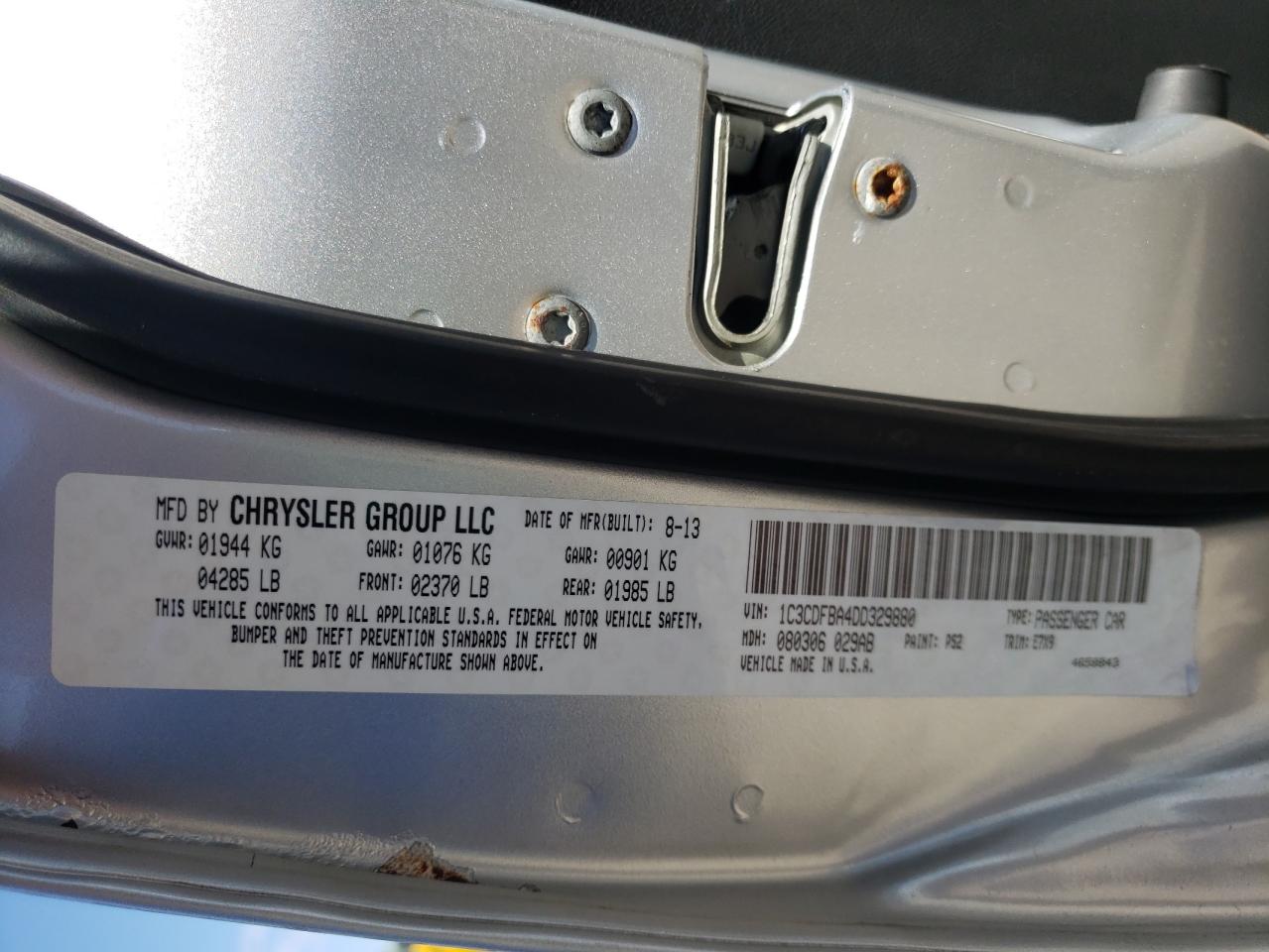 1C3CDFBA4DD329880 2013 Dodge Dart Sxt