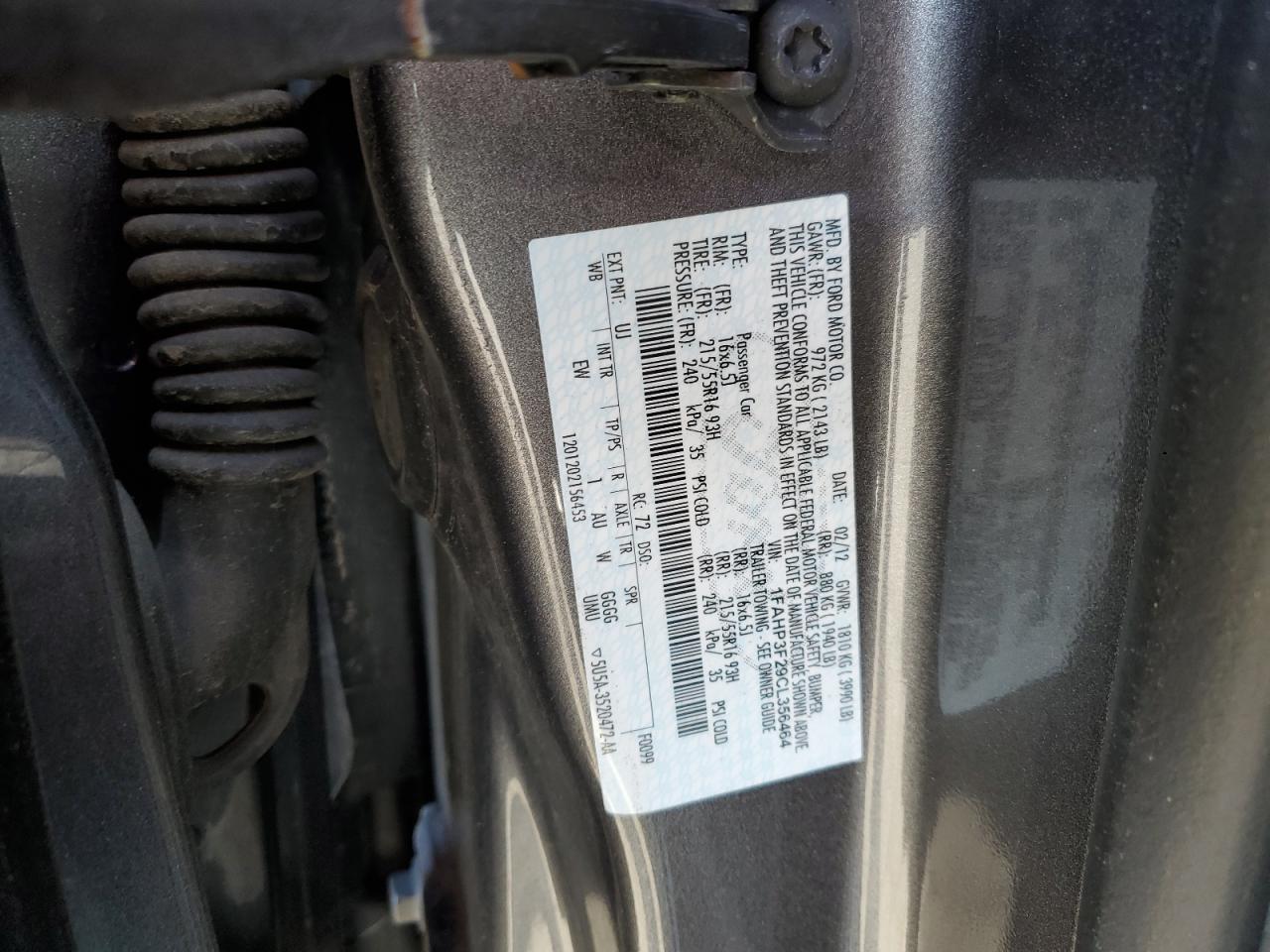 1FAHP3F29CL356464 2012 Ford Focus Se